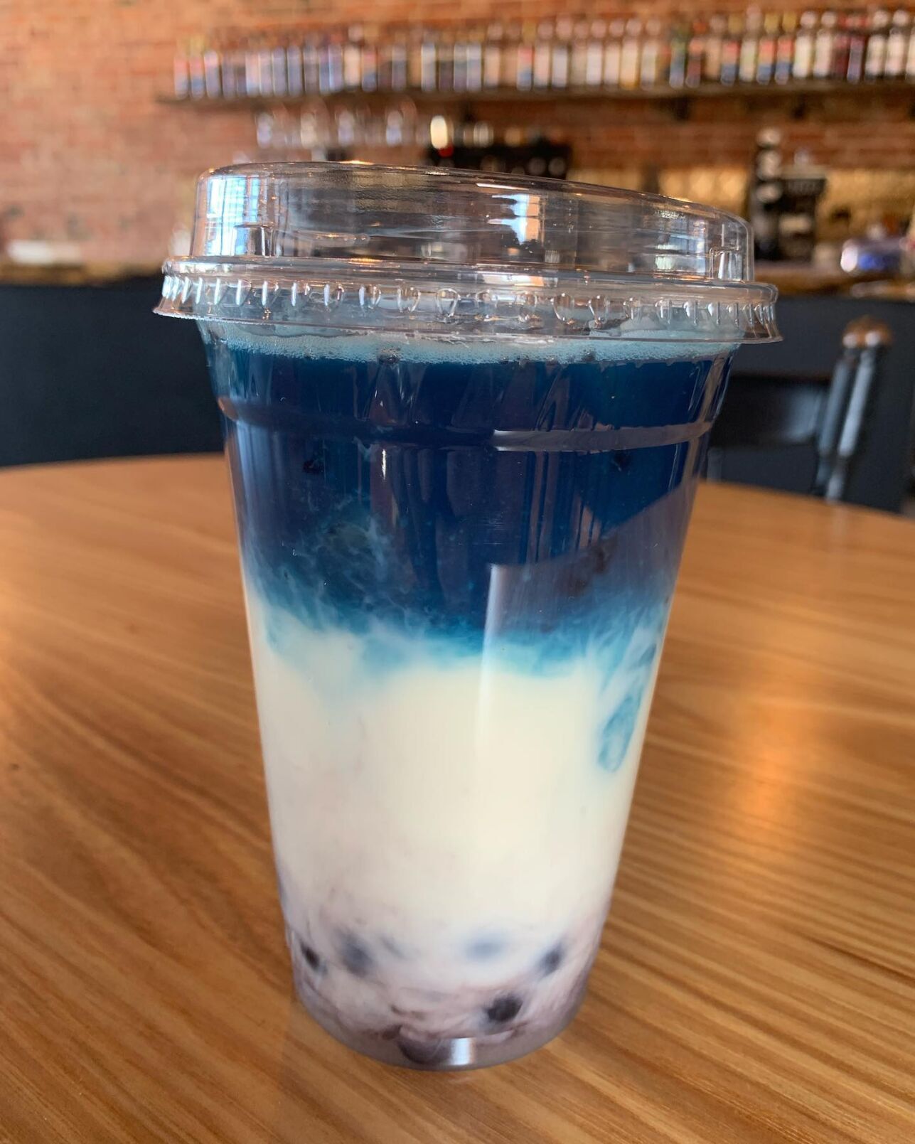 Blue Vanilla Matcha with Blueberry Boba